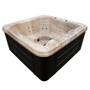 Wanna - jasny marmur + brązowa obudowa